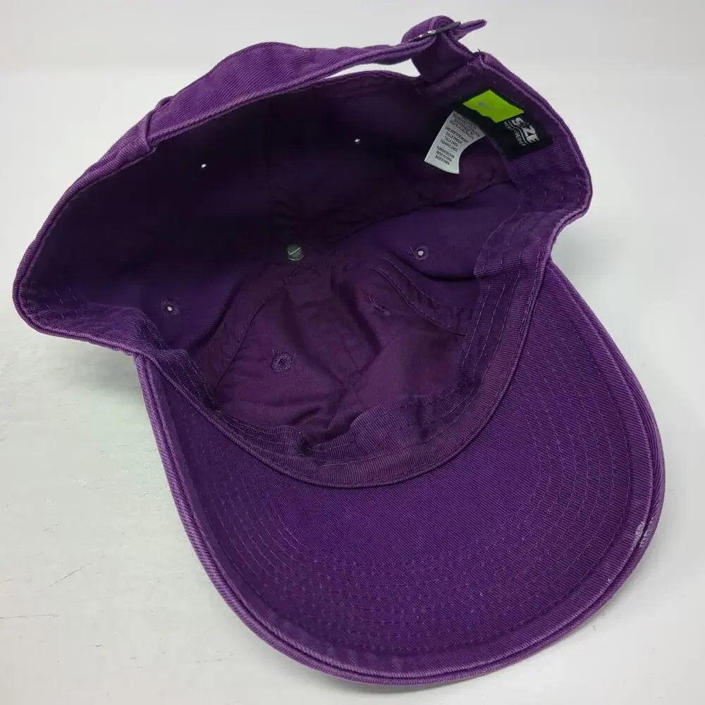 Nike Baseball Cap Purple One Size Hat Slideback Heritage86 Cotton Swoosh Logo
